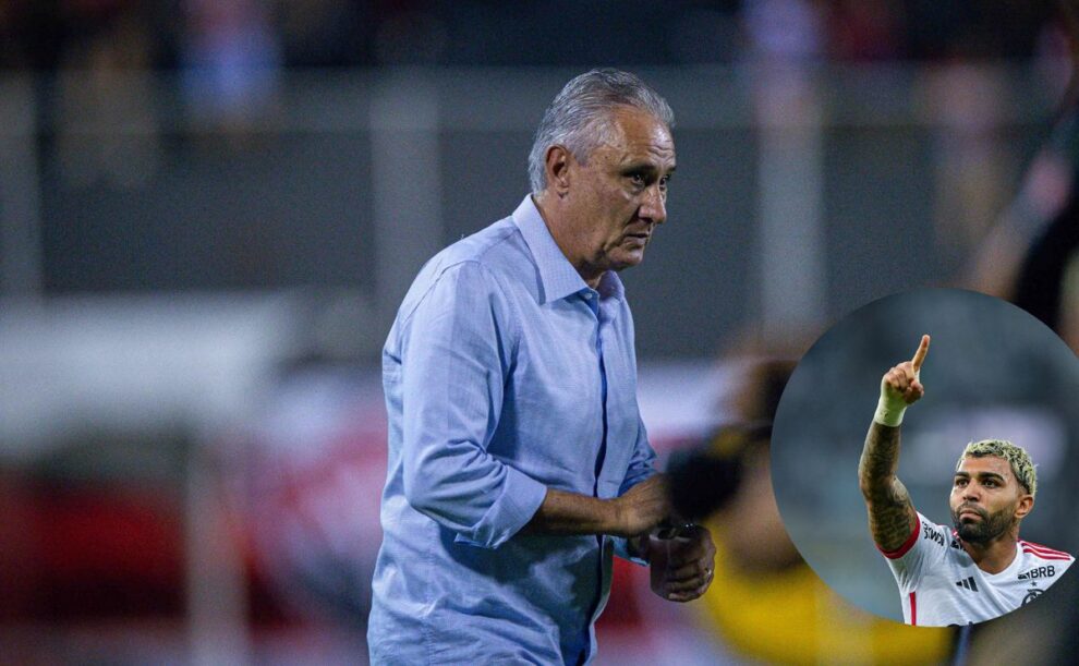 Câmeras flagram reação de Tite e Gabigol após gol do Flamengo